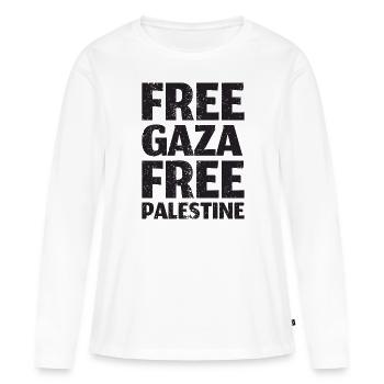 Free Gaza Free Palestine Palästina - Frauen Premium Bio Langarmshirt - Weiß - Vorne - Julia (174cm)