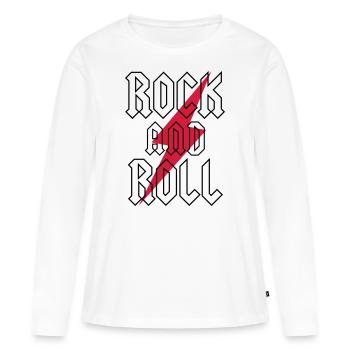 Rock And Roll - T-shirt manches longues Premium bio Femme - blanc - Devant - Julia (174cm)