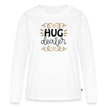 Hug Dealer - T-shirt manches longues Premium bio Femme - blanc - Devant - Julia (174cm)