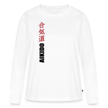Aïkido - T-shirt manches longues Premium bio Femme - blanc - Devant - Julia (174cm)