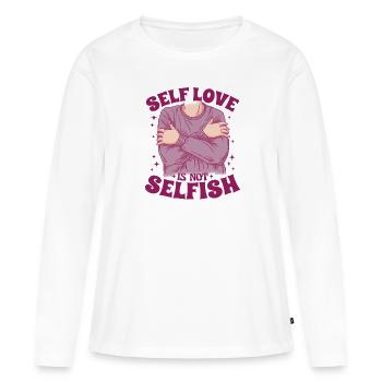 Selbstliebe ist nicht egoistisch - Frauen Premium Bio Langarmshirt - Weiß - Vorne - Julia (174cm)