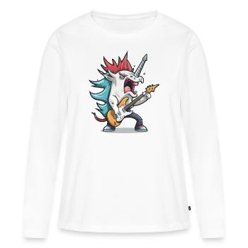 Mélodie magique - T-shirt manches longues Premium bio Femme - blanc - Devant - Julia (174cm)