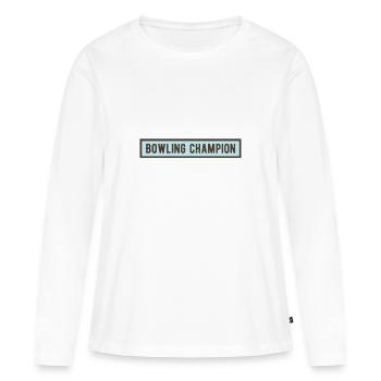 bowling - T-shirt manches longues Premium bio Femme - blanc - Devant - Julia (174cm)