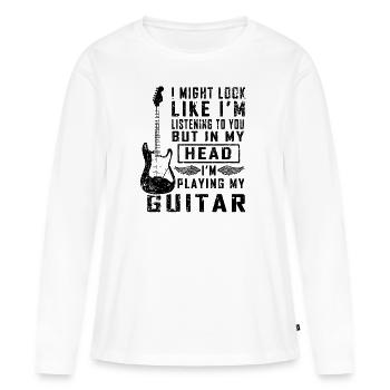 Guitare électrique Rock Heavy Metal Musical Instrument Pop - T-shirt manches longues Premium bio Femme - blanc - Devant - Julia (174cm)