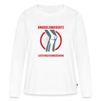 Mein Kniegelenkersatz war eher eine Leistungsverbe - Frauen Premium Bio Langarmshirt - Weiß - Vorne - Julia (174cm)