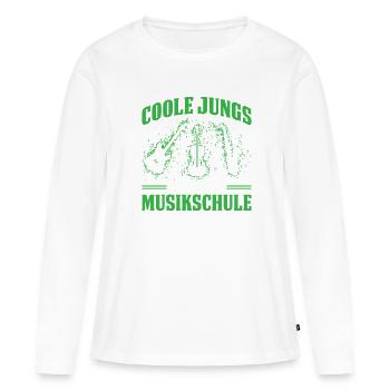Coole Jungs Gehen In Die Musikschule - Frauen Premium Bio Langarmshirt - Weiß - Vorne - Julia (174cm)