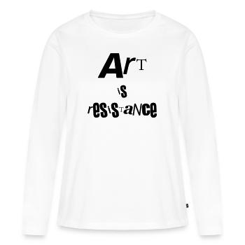 art is resistance - T-shirt manches longues Premium bio Femme - blanc - Devant - Julia (174cm)