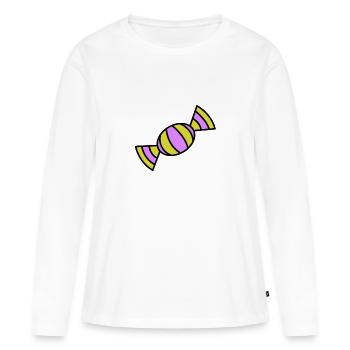Bonbons bonbons Halloween - T-shirt manches longues Premium bio Femme - blanc - Devant - Julia (174cm)