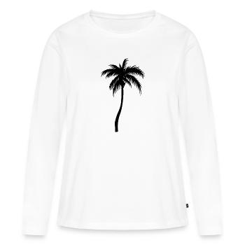Palmier palmier - T-shirt manches longues Premium bio Femme - blanc - Devant - Julia (174cm)