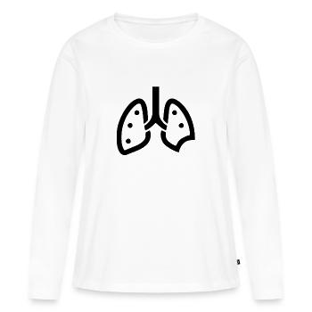Poumons pulmonaires - T-shirt manches longues Premium bio Femme - blanc - Devant - Julia (174cm)