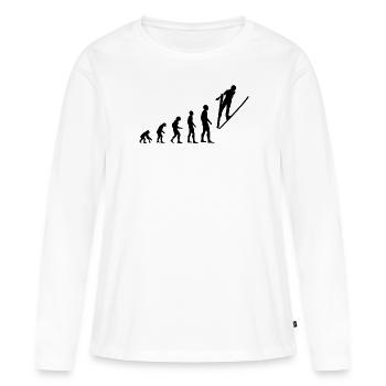 Cadeau pour les fans de Jump Story - T-shirt manches longues Premium bio Femme - blanc - Devant - Julia (174cm)