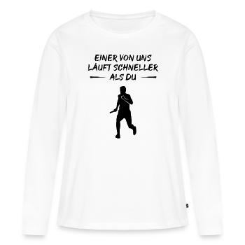 Défi de coureur rapide - T-shirt manches longues Premium bio Femme - blanc - Devant - Julia (174cm)