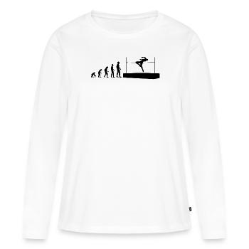 Evolution Athlète de saut en hauteur Évolutif - T-shirt manches longues Premium bio Femme - blanc - Devant - Julia (174cm)