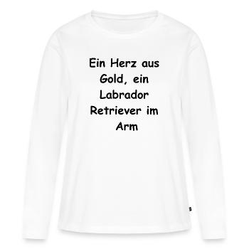 Un cadeau sincère pour les propriétaires de chiens - T-shirt manches longues Premium bio Femme - blanc - Devant - Julia (174cm)