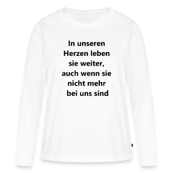 Cadeau souvenir inoubliable - T-shirt manches longues Premium bio Femme - blanc - Devant - Julia (174cm)