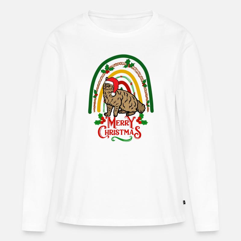 Pixie Bob Katze Weihnachten - Frauen Premium Bio Langarmshirt - Weiß