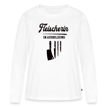 Fleischerin in Ausbildung Fleischerausbildung - Frauen Premium Bio Langarmshirt - Weiß - Vorne - Julia (174cm)
