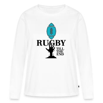 Rugby Rugby Player Rugby Club - T-shirt manches longues Premium bio Femme - blanc - Devant - Julia (174cm)