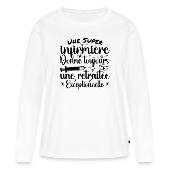 Humor Pensionierte Krankenschwester Ruhestand Geschenk - Frauen Premium Bio Langarmshirt - Weiß - Vorne - Julia (174cm)