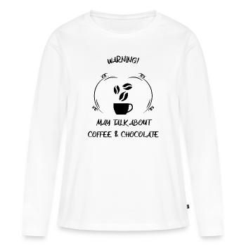 Café, expresso, café et chocolat - T-shirt manches longues Premium bio Femme - blanc - Devant - Julia (174cm)