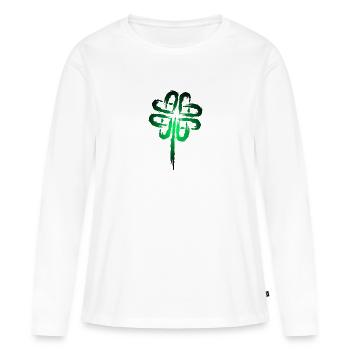 Shamrock symbol Celtic symbols - Women's Premium Organic Long Sleeve Shirt - white - Front - Julia (174cm)