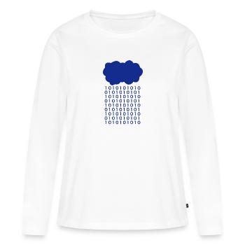 Bit Regen Wolke Informatiker - Frauen Premium Bio Langarmshirt - Weiß - Vorne - Julia (174cm)