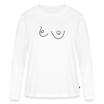 Sexy Brüste - Frauen Premium Bio Langarmshirt - Weiß - Vorne - Julia (174cm)