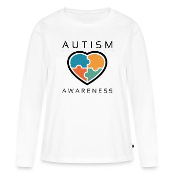 Autismus Bewusstsein - Frauen Premium Bio Langarmshirt - Weiß - Vorne - Julia (174cm)