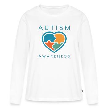 Autismus Bewusstsein - Frauen Premium Bio Langarmshirt - Weiß - Vorne - Julia (174cm)