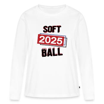 Softball Spielerin Team Turnier Mannschaft 2025 - Frauen Premium Bio Langarmshirt - Weiß - Vorne - Julia (174cm)