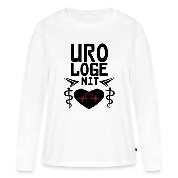 Urologe mit Herz Geschenk - Frauen Premium Bio Langarmshirt - Weiß - Vorne - Julia (174cm)