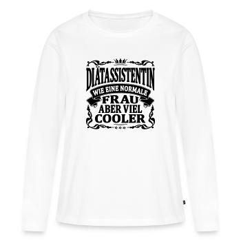 diätassistentin aber viel cooler - Frauen Premium Bio Langarmshirt - Weiß - Vorne - Julia (174cm)