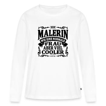 malerin aber viel cooler - Frauen Premium Bio Langarmshirt - Weiß - Vorne - Julia (174cm)