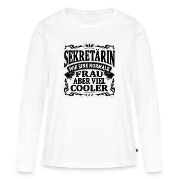 sekretärin aber viel cooler - Frauen Premium Bio Langarmshirt - Weiß - Vorne - Julia (174cm)