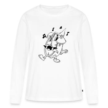 Crazy Wecker - Frauen Premium Bio Langarmshirt - Weiß - Vorne - Julia (174cm)