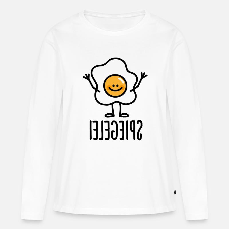 Spiegelei Spiegelbild Keto Ketogen Keton Ei Diät - Frauen Premium Bio Langarmshirt - Weiß
