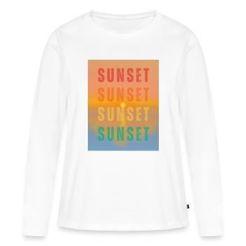 Sunset Sunset Sunset Sunset - Summer Vibes - Frauen Premium Bio Langarmshirt - Weiß - Vorne - Julia (174cm)