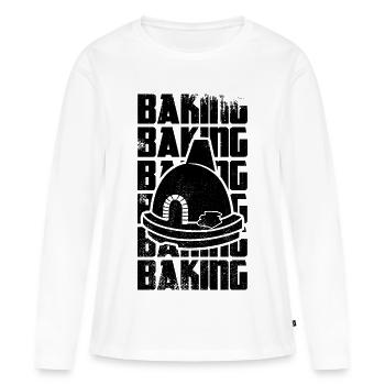 Bake - Women's Premium Organic Long Sleeve Shirt - white - Front - Julia (174cm)