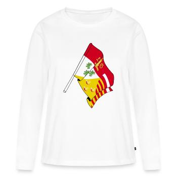 Flagge der Provinz Lüttich, Belgien - Frauen Premium Bio Langarmshirt - Weiß - Vorne - Julia (174cm)