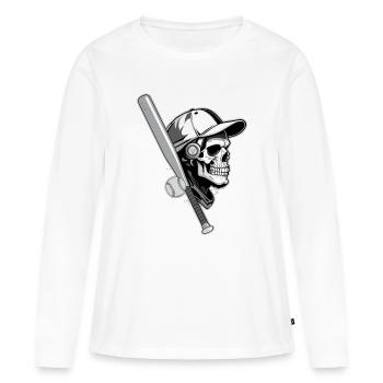 BASEBALL-HACKFLEISCH - Frauen Premium Bio Langarmshirt - Weiß - Vorne - Julia (174cm)