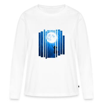 underwater moon with girl - Frauen Premium Bio Langarmshirt - Weiß - Vorne - Julia (174cm)