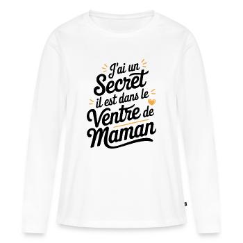 Pregnancy announcement for future dad / future mother - Women's Premium Organic Long Sleeve Shirt - white - Front - Julia (174cm)