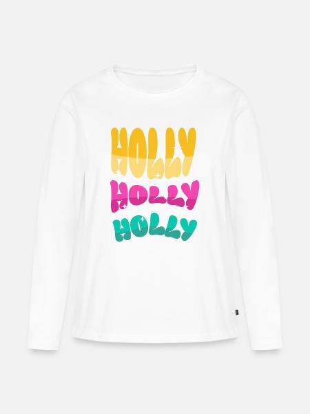 Holly - Frauen Premium Bio Langarmshirt - Weiß