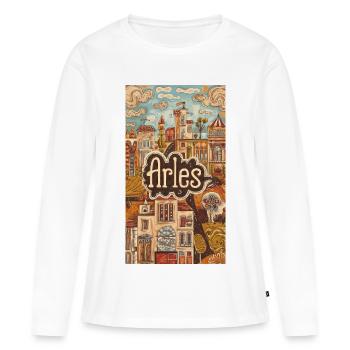 Arles Stadtbild Traumlandschaft - Frauen Premium Bio Langarmshirt - Weiß - Vorne - Julia (174cm)