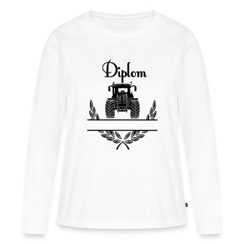 Diplom Tractor – Namensraum - Frauen Premium Bio Langarmshirt - Weiß - Vorne - Julia (174cm)