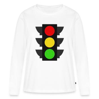 Ampel - Frauen Premium Bio Langarmshirt - Weiß - Vorne - Julia (174cm)