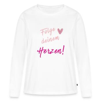 SUIS TON CŒUR Imprimer - T-shirt manches longues Premium bio Femme - blanc - Devant - Julia (174cm)
