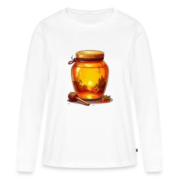 Ein Glas Honig - Frauen Premium Bio Langarmshirt - Weiß - Vorne - Julia (174cm)