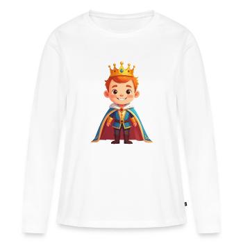 Noble Prince - T-shirt manches longues Premium bio Femme - blanc - Devant - Julia (174cm)