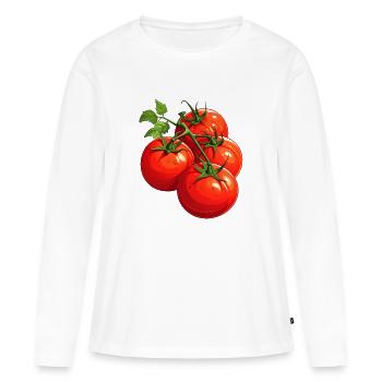 Tomates - T-shirt manches longues Premium bio Femme - blanc - Devant - Julia (174cm)
